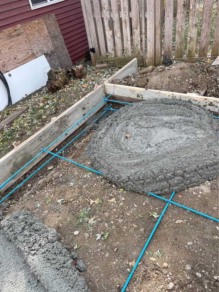 Concrete pouring process example